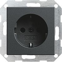 Розетка с заземлением без рамки Gira System55 1-м. 16А антрацит картинка